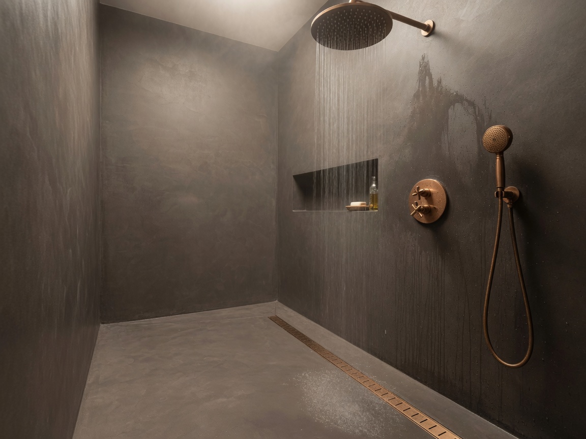 Betonlook afwerking in interieur