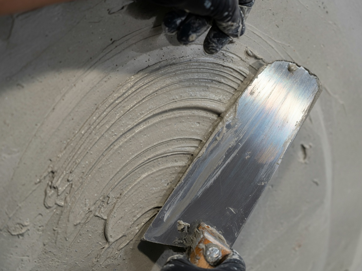 Stukadoor trekt cementgebonden stucwerk strak